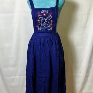 Vintage 70's Artisana Women's Teen's Navy Dress